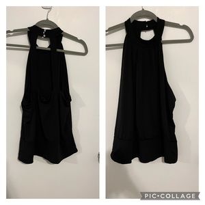 Boston Proper black high neck tank top, size L